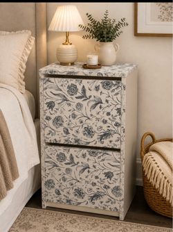 IKEA BISSA Shoe Cabinet with Custom Floral Pattern