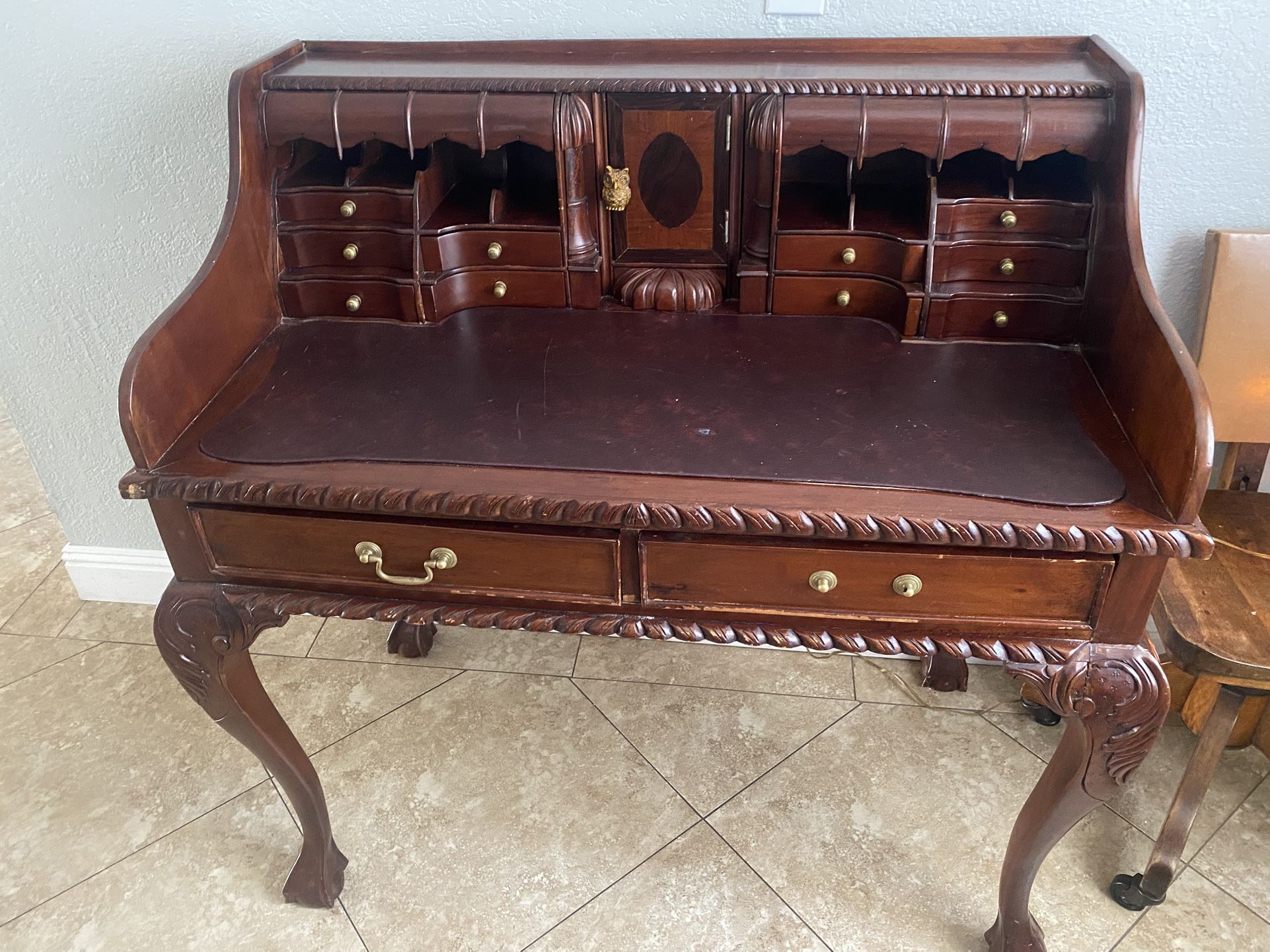 Mahogany Secretary Desk Vintage