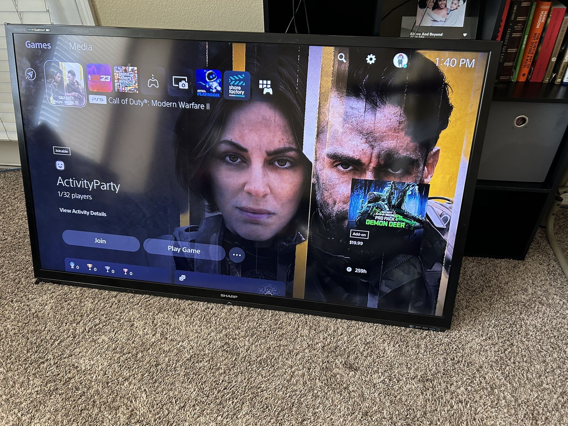 60’ SHARP Aquos Quattron 3D TV