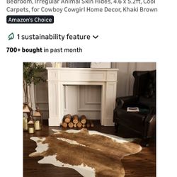 Two Faux Fur Cowhide Rugs 