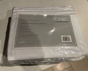 Chic Collection Hotel embroidered 3 piece sheet set New