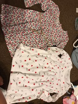 9months the flower one and heart one is 12-18