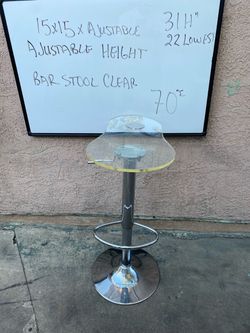 Clear Acrylic Adjustable Height Bar Stool