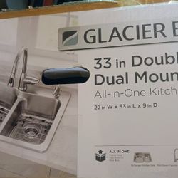 33in Double Bowl Dual Mount