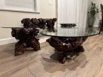 Burlwood 4 Piece Set Coffee, Side, Console, Accent Tables