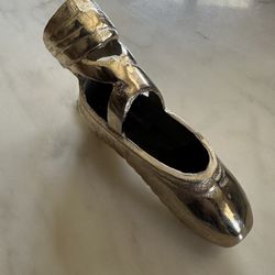 Mid Century Brass Ballet Ballerina Slipper Shoe 