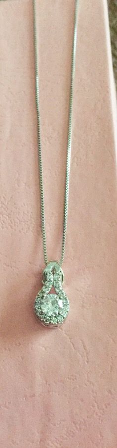 Diamond pendant on 925 silver chain