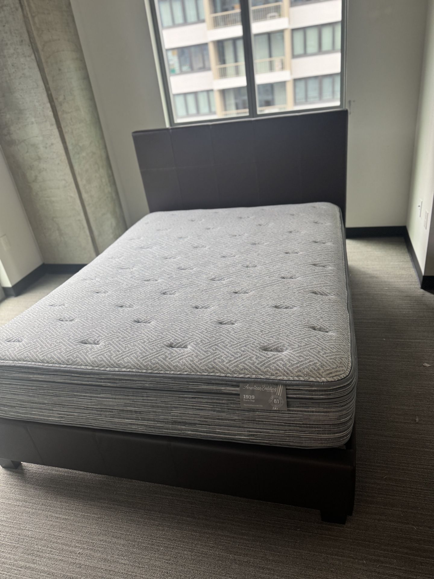 12" Firm Euro Top Mattress, Queen + Bed Frame