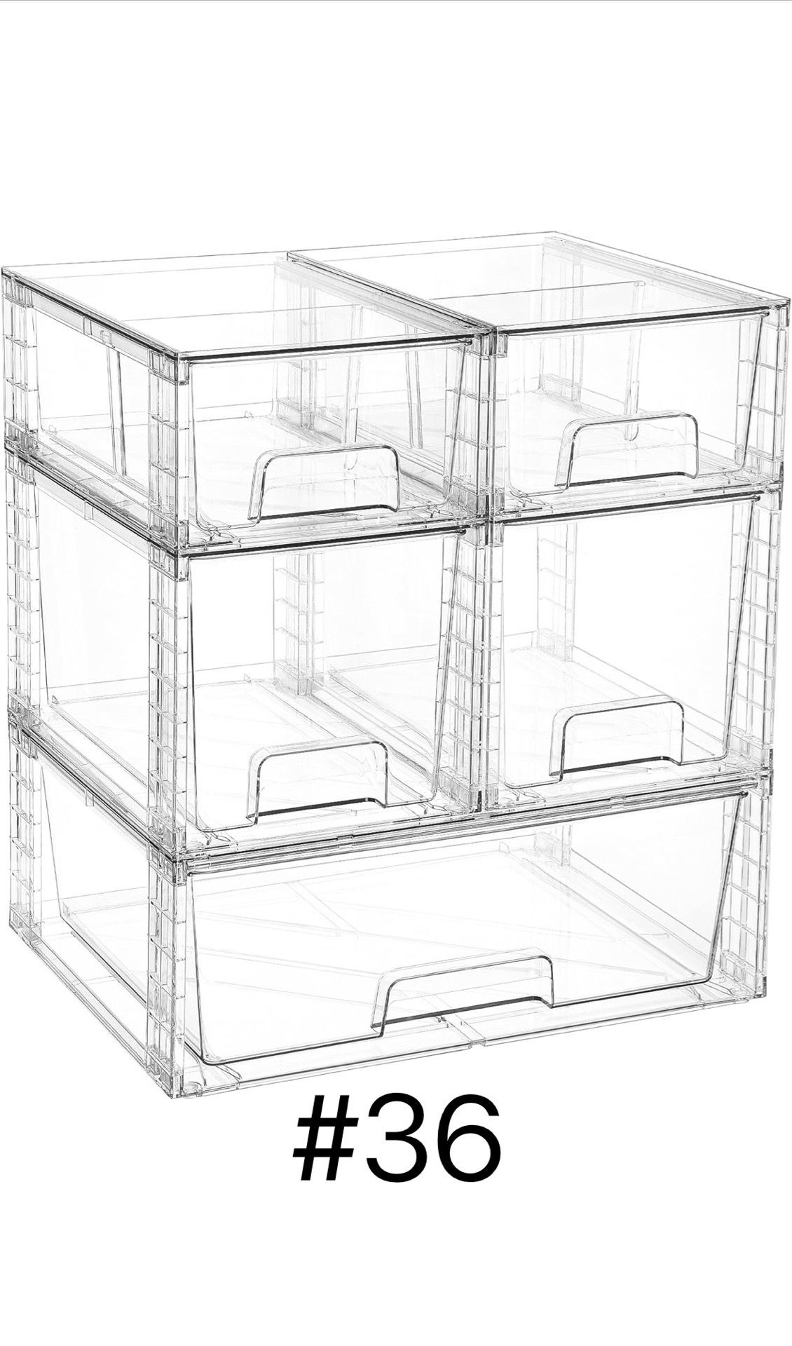 Clear Stackable Storage Drawers Set of 5