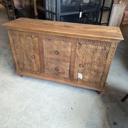 Carved Front Mango Wood Buffet 