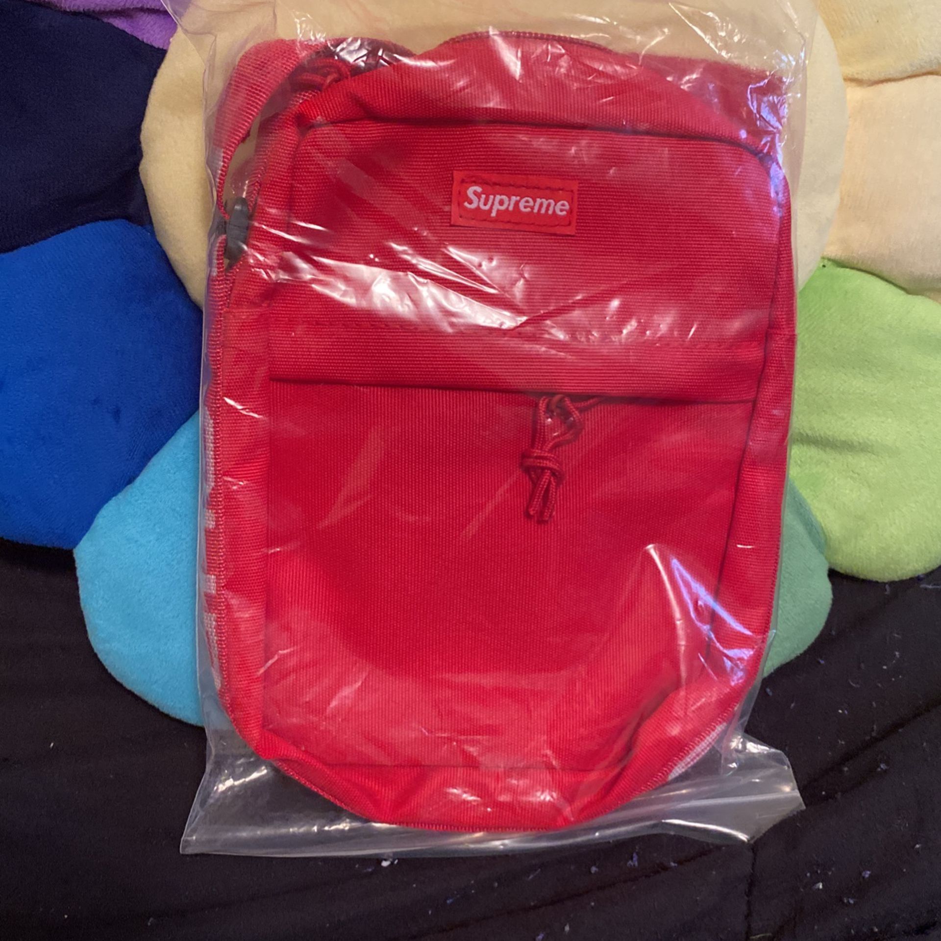 Red supreme shoulder bag