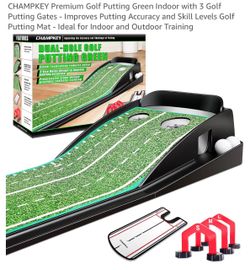 Champkey Dual-Hole Golf Putting Green Mat
