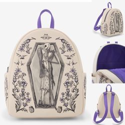 Loungefly Disney The Nightmare Before Christmas Jack & Sally Coffin Mini Backpack