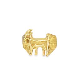 10k Yellow Gold Animal Motif Signet Ring