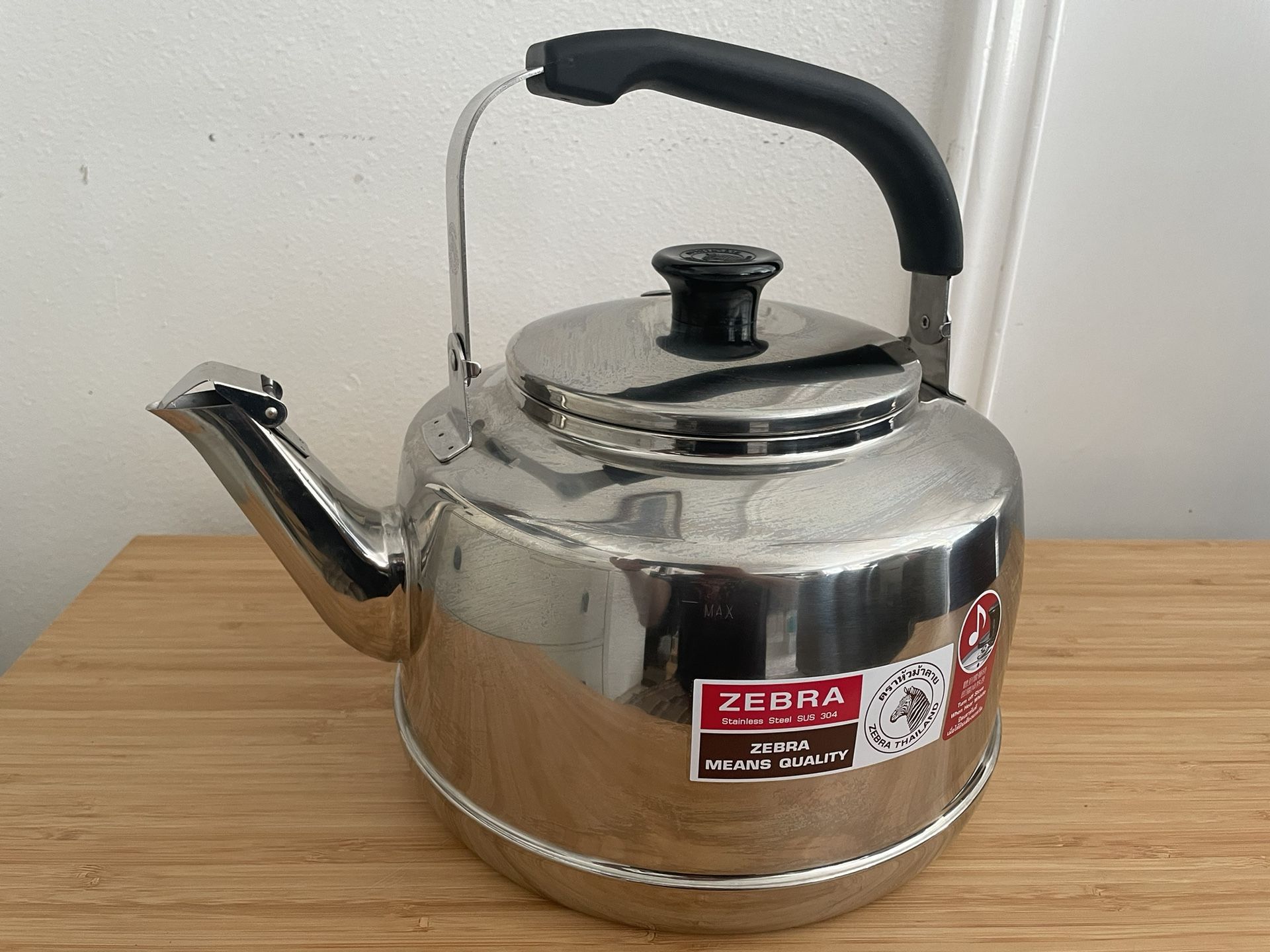 ZEBRA Teapot SUS304 Stainless Steel Whistling Sound KETTLE (4.5 Liter) [PH]