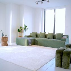 New Luxury Modular Sofa in Olive Green — Purchased for New Apartment, Never Used