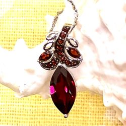 Sterling Garnet Necklace