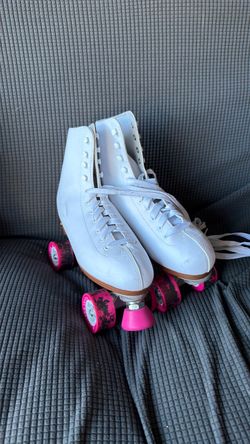 White Roller Skates with Pink Wheels