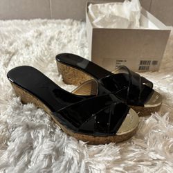 Jimmy Choo Panna Slides - Black Sandals, Wedge Size 35