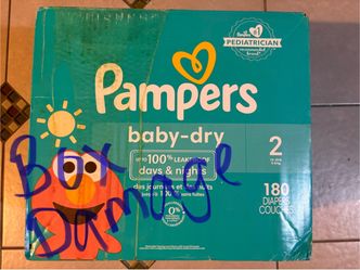 PAMPERS SIZE 2  w/84 DIAPERS