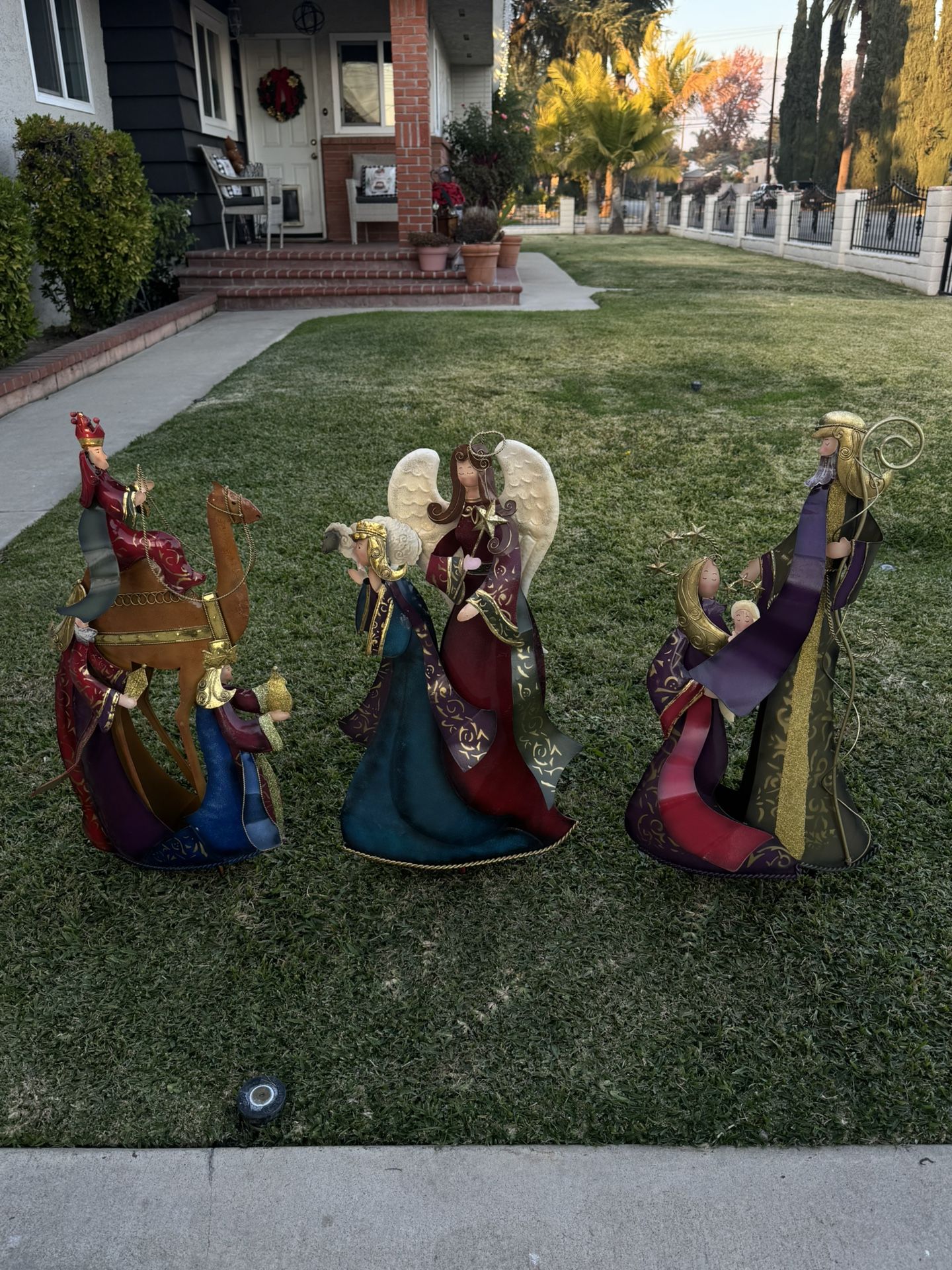 Vintage Tin Metal Christmas Stand Figures