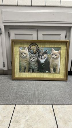 Vintage 3D Kittens Wall Clock. $100