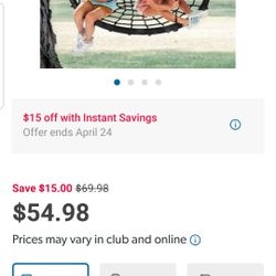 Member's Mark 47" Webbed Nest Swing

