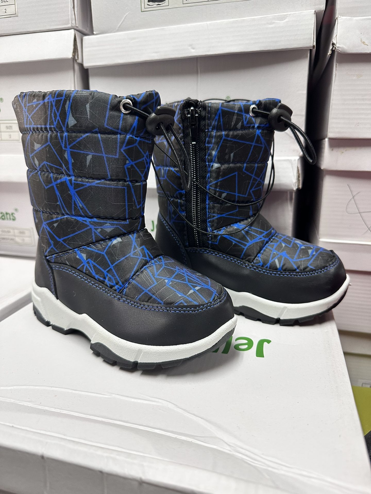 Kids Boys And Girls High Barrel Plus Fleece Winter Snow Boots