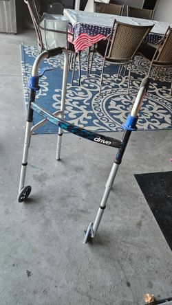 Adjustable Folding Walker with Wheels – Lightweight Mobility Aid