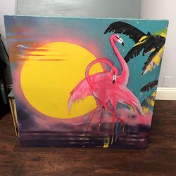 Flamingo 🦩 Painting On Canvas
