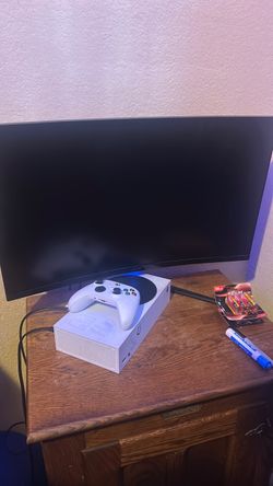 Xbox Series S Console with Controller and monitor