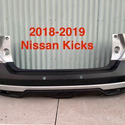 2018-2019 Nissan Kicks Rear Bumper With Sensor Holes Oem