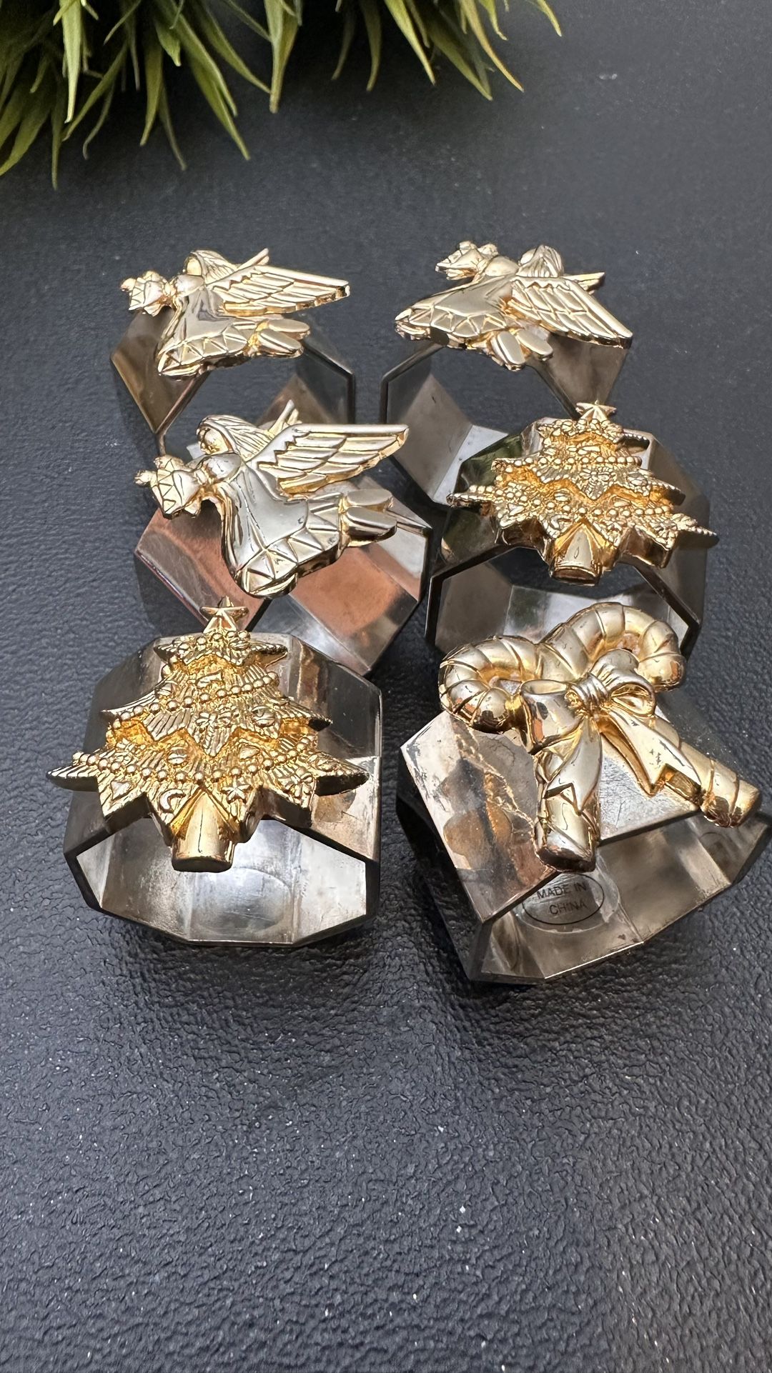 Gold and Silver Holiday Napkin Rings