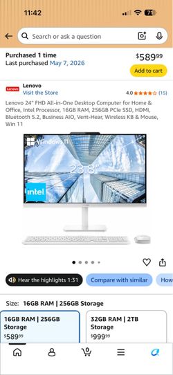 Lenovo All in one computer desktop brand new