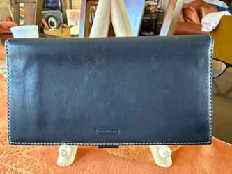 Vintage Coach Leather Checkbook Cover Wallet Black