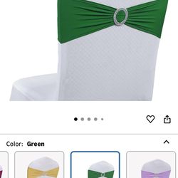 Pack of 50 Spandex Chair Sashes Bow Premium Stretch Chair Cover Band with Buckle Slider