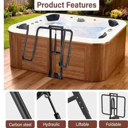 Aluminum Hydraulic Hot Tub Cover Lift, U-Shaped Bottom Insert Spa Cover Lifter