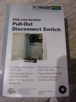 Trade Pro 60 Amp Electricial Disconnect Switch Non Fusable Pull Out