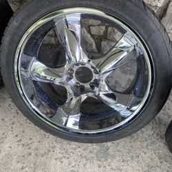 22” Rims  5Lug Universal —tires Are Like New Condition—$430