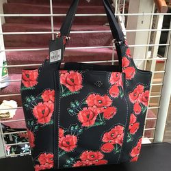 Nanette Lapore, Shoulder Bag, Color Navy Rose, Measurements, Base 14”x6” H 13”