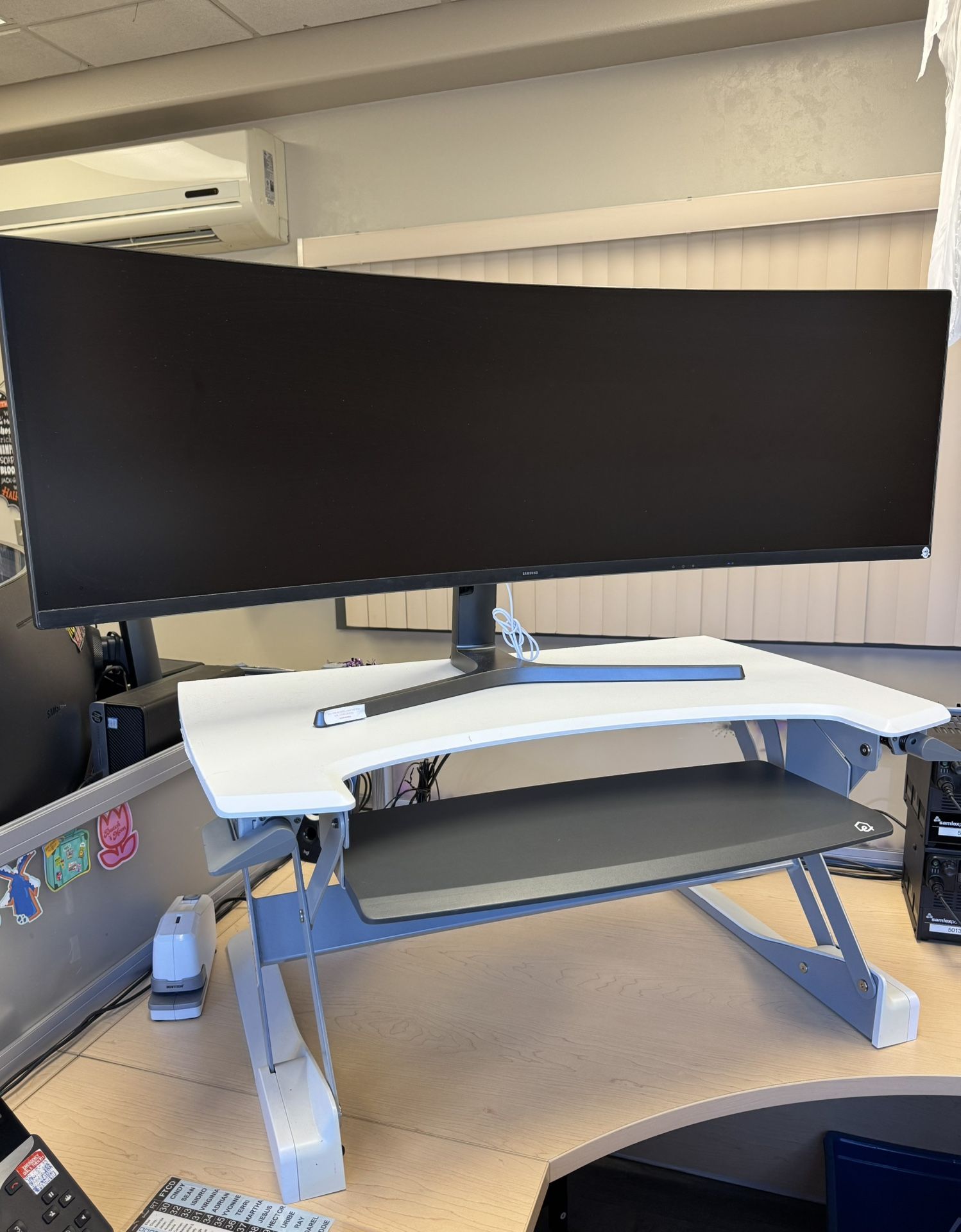 White Standing Monitor Stand Only 