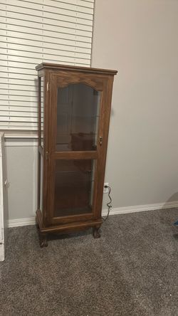 Wood and Glass Curio Display Cabinet