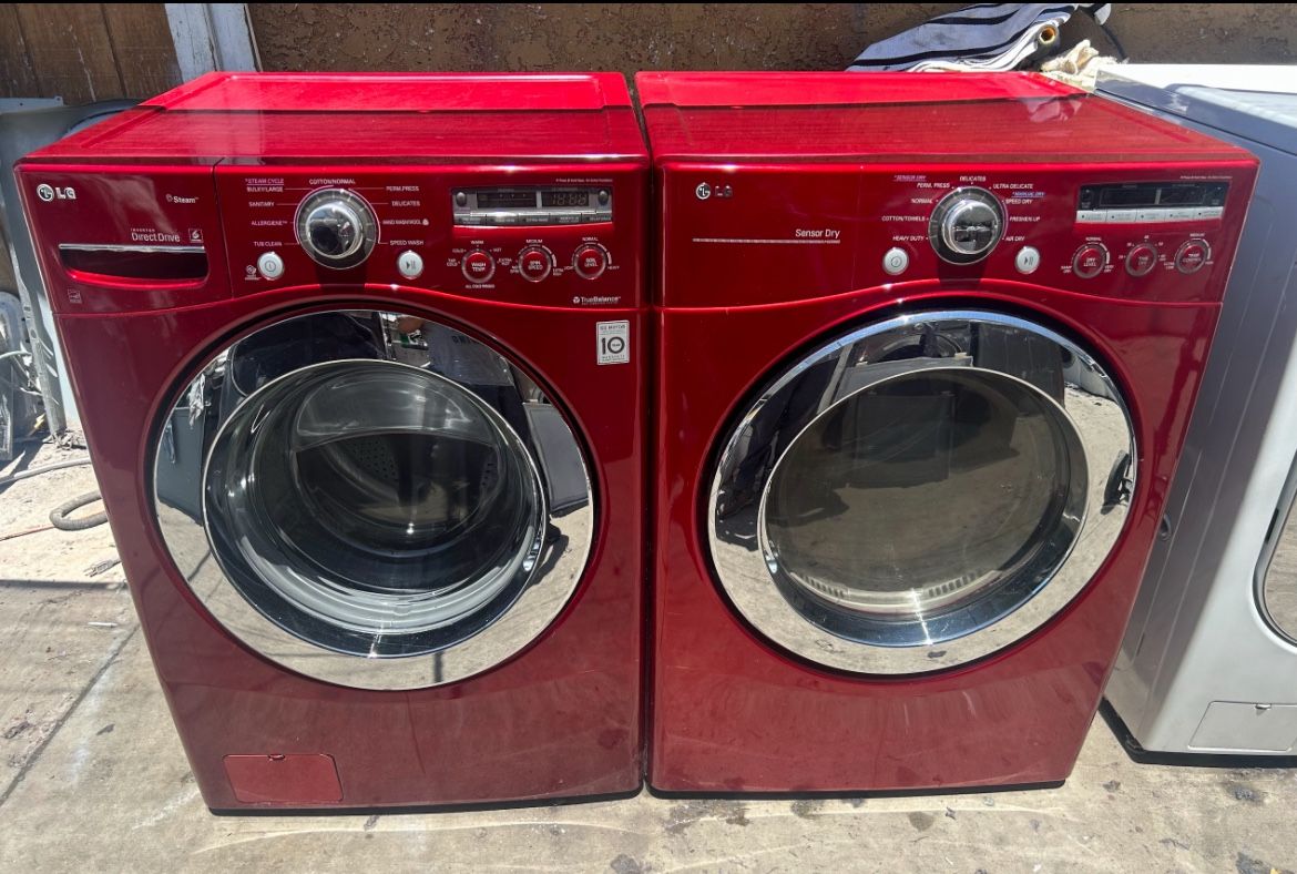 LG.  WASHER AND GAS DRYER 