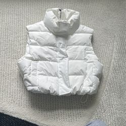 garage white puffer vest jacket