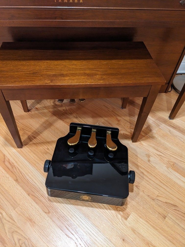 Piano Pedal Extenders Bench for Kids, Height Adjustable with 3 Pedal, Black