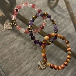 3 Gemstone Bracelets 