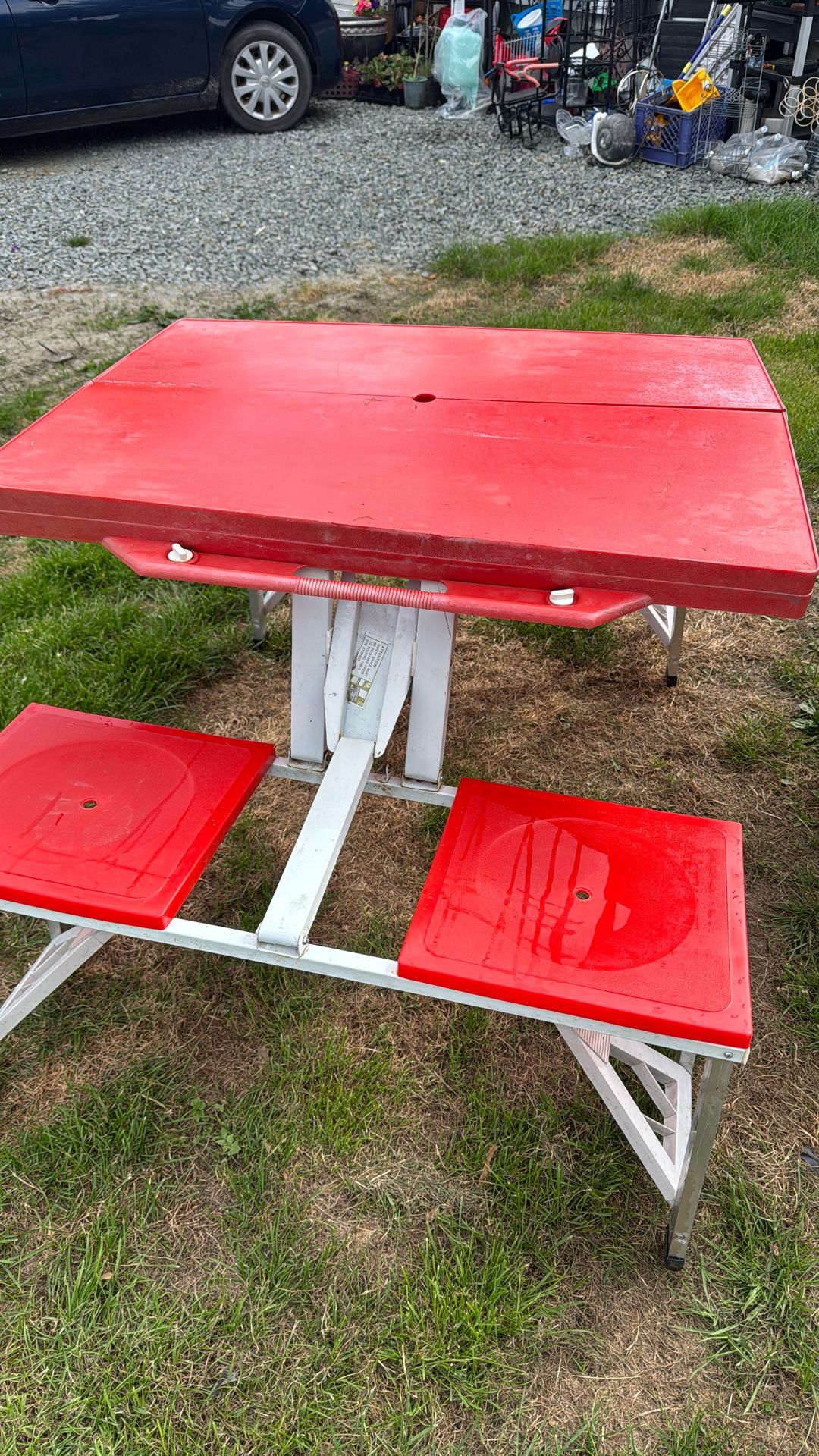 Red Folding Table For Kids Outdoors