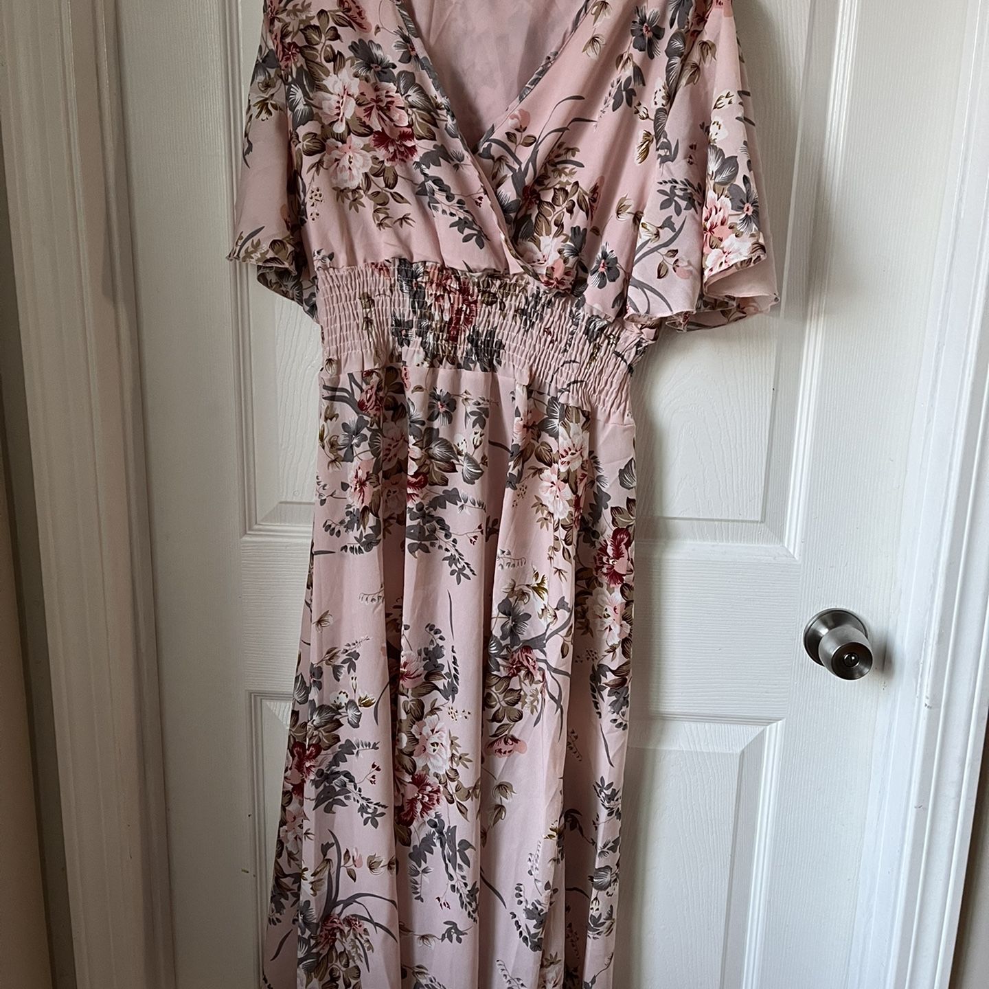 ladies summer wrap dresses TEERFU Womens Floral Print Cross V Neck Dress Bohemian Flowy Long Maxi Short Sleeve Belted at Amazon Women's Clothing store Covered in a charming allover floral print Summer Dawn Wrap Dress PDF