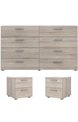 3piece Bedroom Set. 2 Nightstand / 8 Drawer Dresser .