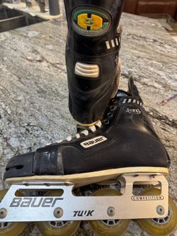 Bauer Comp 5 roller hockey skates with TUUK Competition aluminum frames
